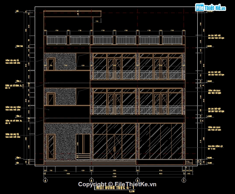 file cad thiết kế nhà điều hàng,hồ sơ thiết kế nhà file cad,văn phòng 3 tầng file cad