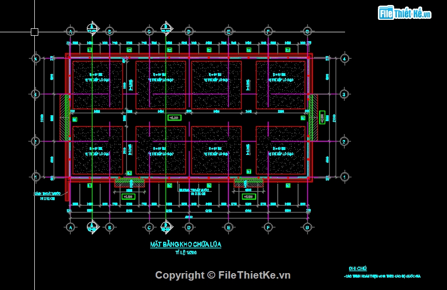 bản vẽ thiết kế nhà kho,file cad thiết kế kho,nhà kho 20x40m