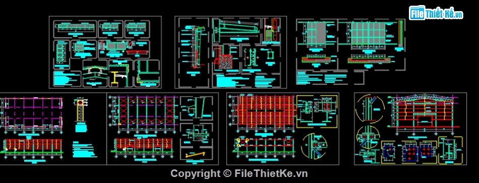 bản vẽ thiết kế nhà kho,file cad thiết kế kho,nhà kho 20x40m