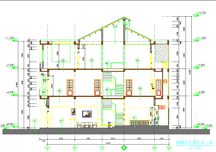 Hồ sơ,nhà mặt phố,nhà phố 3 tầng,6x17m,Hồ sơ thiết kế,3 tầng