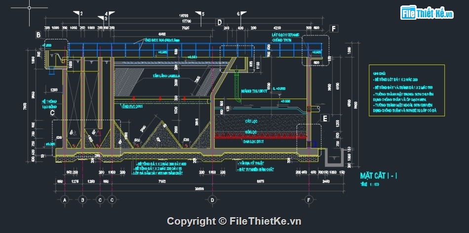 bản vẽ nhà máy nước 5000m3,bản vẽ nước,bản vẽ autocad nhà máy,Full hồ sơ thiết kế