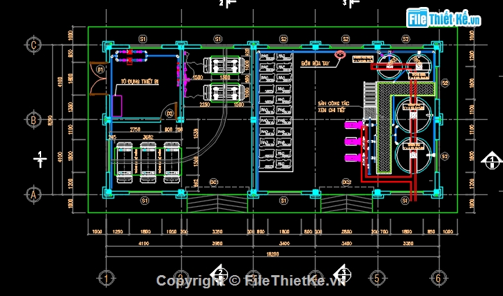 thiết kế nhà máy nước Tuy Hòa,file cad nhà máy nước,bản vẽ nhà máy nước