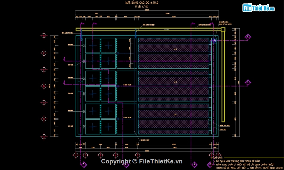 thiết kế nhà máy nước Tuy Hòa,file cad nhà máy nước,bản vẽ nhà máy nước