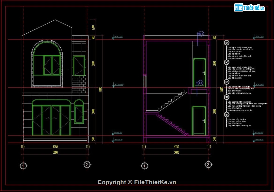 Hồ sơ thiết kế,Bản vẽ thiết kế,Nhà phố 2 tầng hiện đại,Nhà phố hiện đại,Nhà phố 2 tầng,Nhà phố 2 tầng 5x20m