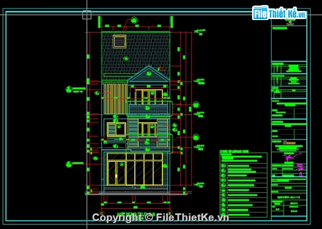 nhà phố 3 tầng,mặt tiền 6.5m,thiết kế nhà phố,bản vẽ nhà phố,nhà phố