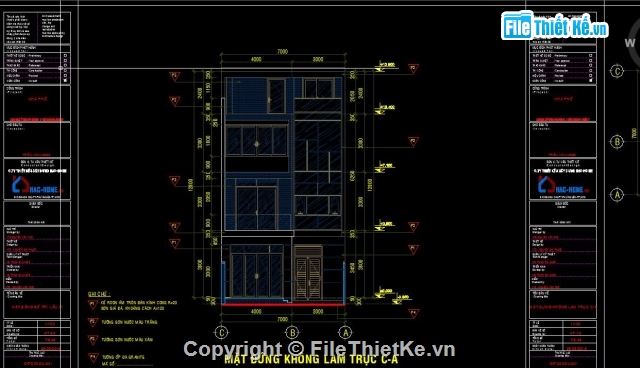 bản vẽ nhà phố 3 tầng,CAD nhà phố 3 tầng 7x15m,nhà phố 3 tầng file CAD,bản vẽ cad nhà 3 tầng,CAD 3 tầng 7x15m,Nhà 3 tầng 7x15m