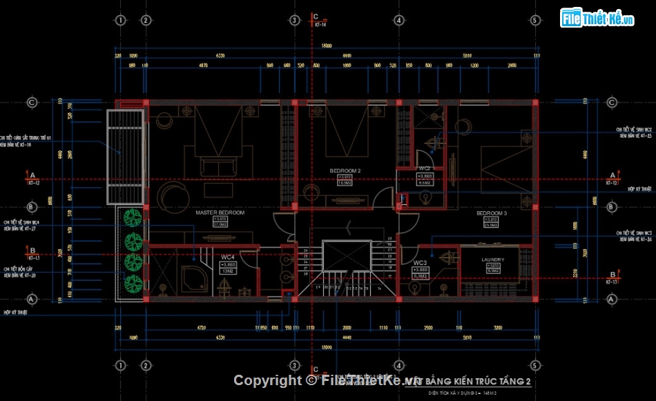 Nhà phố đẹp 3 tầng,Nhà phố 3 tầng 8.5x18m,File cad nhà phố 3 tầng,Bản vẽ nhà phố 3 tầng