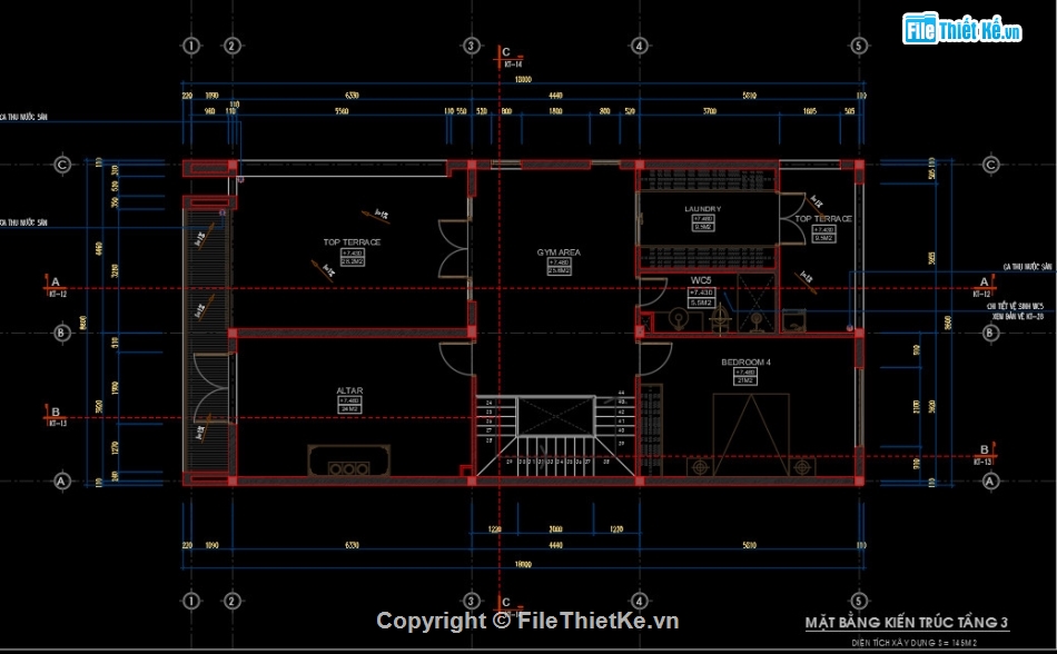 Nhà phố đẹp 3 tầng,Nhà phố 3 tầng 8.5x18m,File cad nhà phố 3 tầng,Bản vẽ nhà phố 3 tầng