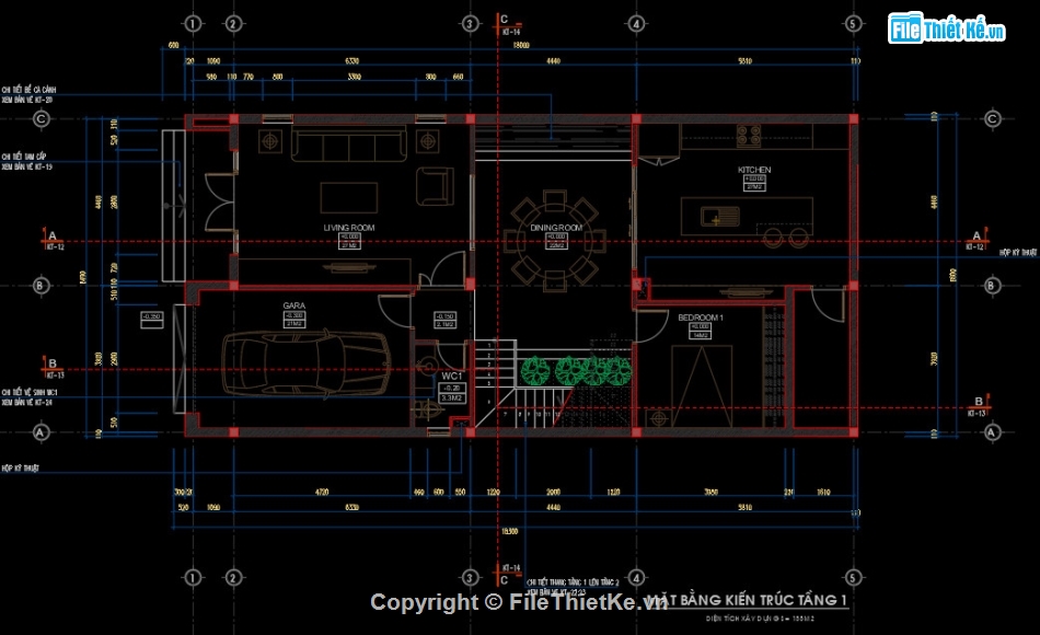 Nhà phố đẹp 3 tầng,Nhà phố 3 tầng 8.5x18m,File cad nhà phố 3 tầng,Bản vẽ nhà phố 3 tầng