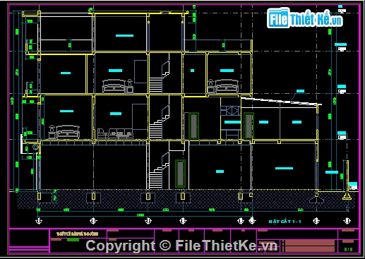 nhà phố 3 tầng,Hồ sơ thiết kế nhà 3.5 tầng có PC,file cad nhà phố,3 tầng kích thước 3.8x16.75m