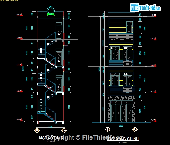 nhà 4 tầng,thiết kế nhà phố,nhà phố 4 tầng,nhà phố hiện đại mặt tiền 3.5m,bản vẽ nhà phố,kiến trúc nhà phố