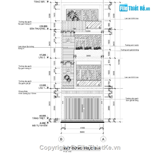 nhà 4 tầng,nhà phố 4 tầng cad,cad nhà phố 4 tầng cad
