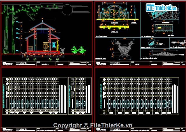thiết kế nhà thờ,Cad nhà thờ tộc,bản vẽ nhà thờ,bản vẽ cad nhà thờ họ