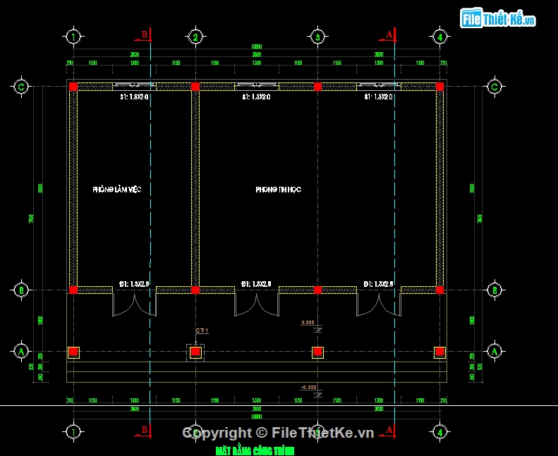 thiết kế văn phòng trường mầm non,nhà làm việc trường mầm non file cad,thiết kế nhà làm việc,autocad nhà làm việc trường mầm non