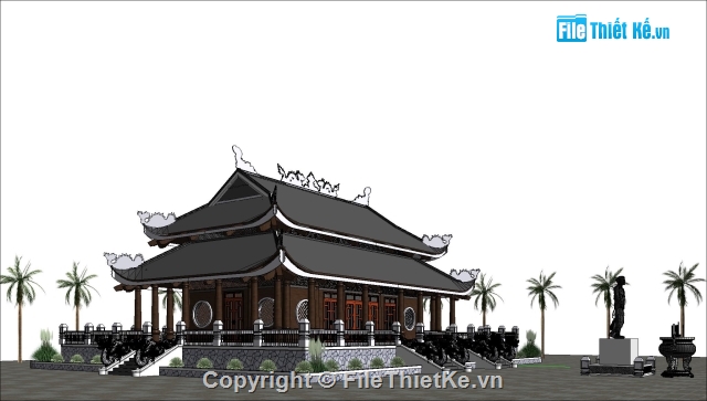 bản vẽ chùa,bản vẽ revit chùa,file revit bản vẽ chùa,thiết kế chùa,Mẫu chùa