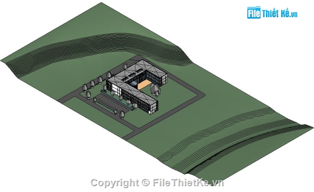 văn phòng 53x65m,thiết kế văn phòng,thiết kế sơ bộ văn phòng,bản vẽ revit,công trình revit