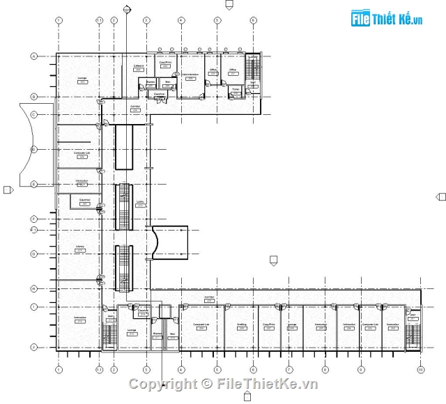 văn phòng 53x65m,thiết kế văn phòng,thiết kế sơ bộ văn phòng,bản vẽ revit,công trình revit