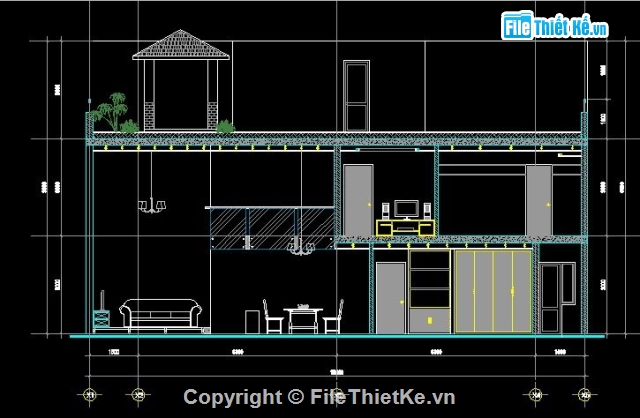 công trình,biệt thự 10.8x15.2m,mẫu nhà 2 tầng rưỡi,nhà 2.5 tầng