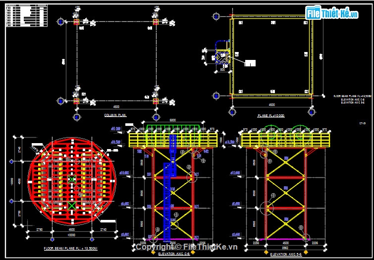 tháp nước bằng thép,tháp nước 50m3,tháp nước bằng thép file cad,tháp nước bằng thép 50m3