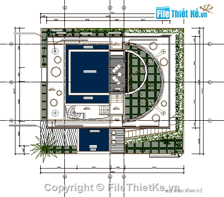 Biệt thự,bản vẽ biệt thự,bản vẽ thi công nhà,17x19m,biệt thự 17x19m,hồ sơ thiết kế nhà