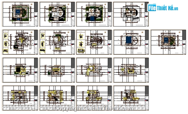 Biệt thự,bản vẽ biệt thự,bản vẽ thi công nhà,17x19m,biệt thự 17x19m,hồ sơ thiết kế nhà