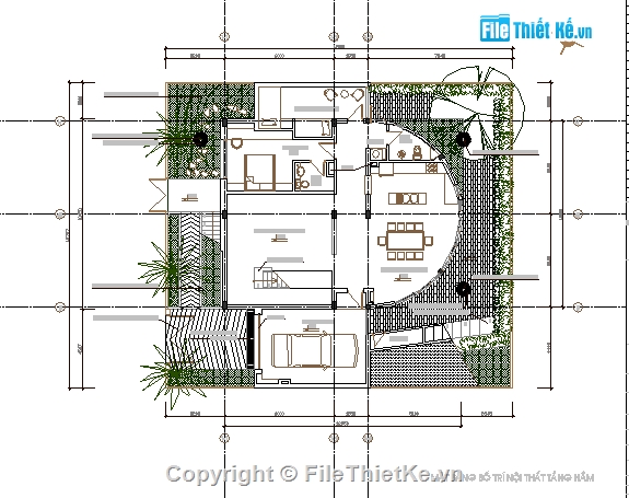 Biệt thự,bản vẽ biệt thự,bản vẽ thi công nhà,17x19m,biệt thự 17x19m,hồ sơ thiết kế nhà