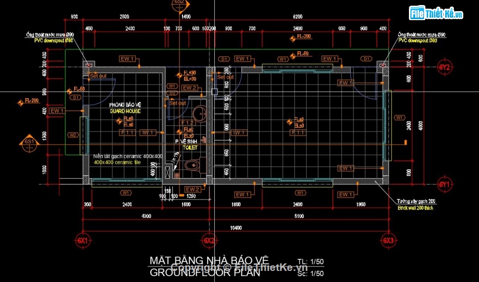 nhà bảo vệ,thiết kế nhà bảo vệ,file autocad nhà bảo vệ