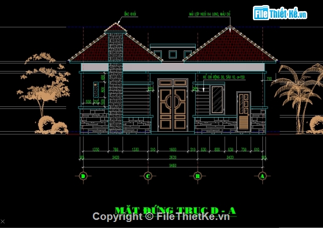 Biệt thự 1 tầng,Nhà cấp IV,Bệt thự 1 hiện đại,CAd nhà cấp IV,biệt thự hiện đại 1 tầng