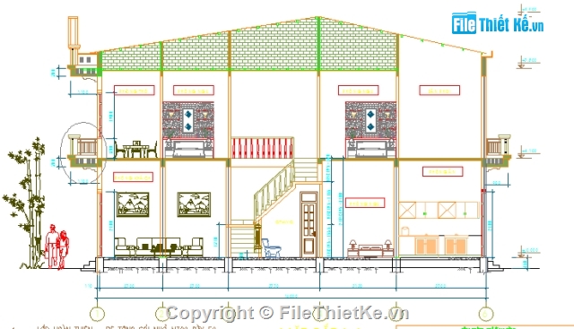 thiết kế nhà ở,nhà 2 tầng,hồ sơ thiết kế thi công,mặt tiền 5m,5x16m,bản vẽ nhà phố