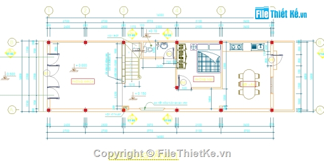 thiết kế nhà ở,nhà 2 tầng,hồ sơ thiết kế thi công,mặt tiền 5m,5x16m,bản vẽ nhà phố