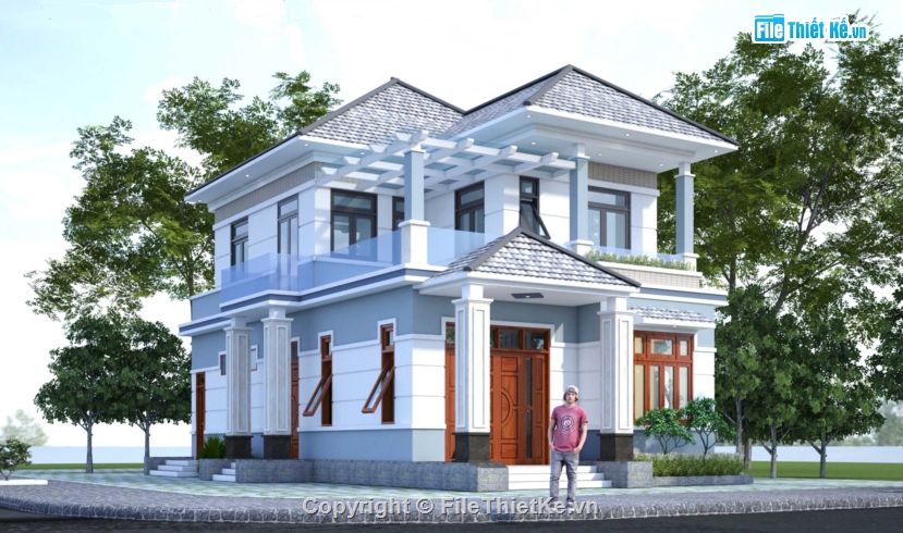 biệt thự đẹp 2 tầng,file cad biệt thự 2 tầng,mẫu biệt thự 2 tầng,file cad biệt thự 2 tầng đẹp