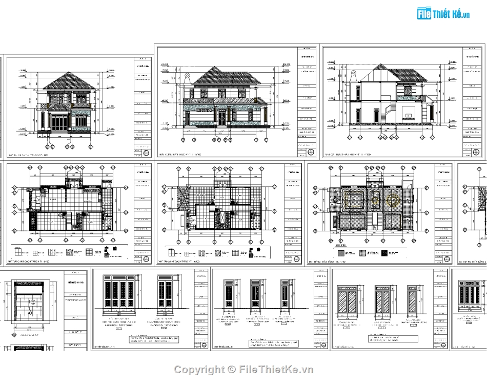 biệt thự đẹp 2 tầng,file cad biệt thự 2 tầng,mẫu biệt thự 2 tầng,file cad biệt thự 2 tầng đẹp