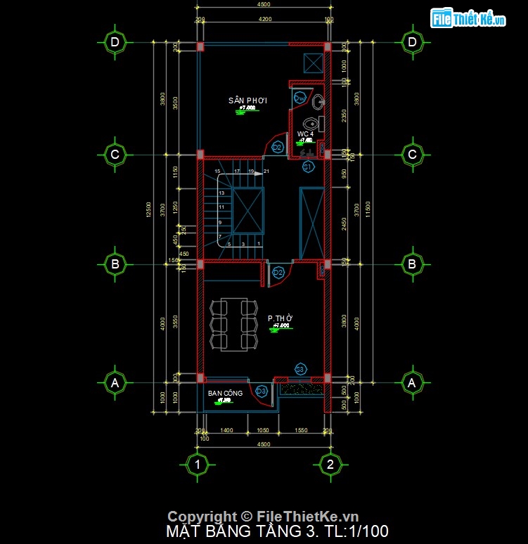 nhà phố 3 tầng,kiến trúc 3 tầng,bản vẽ nhà 3 tầng
