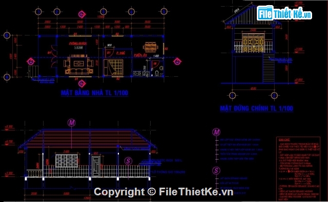 mẫu nhà sàn,cad nhà sàn,nhà sàn,nhà sàn Thủ Thừa