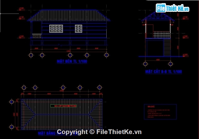 mẫu nhà sàn,cad nhà sàn,nhà sàn,nhà sàn Thủ Thừa