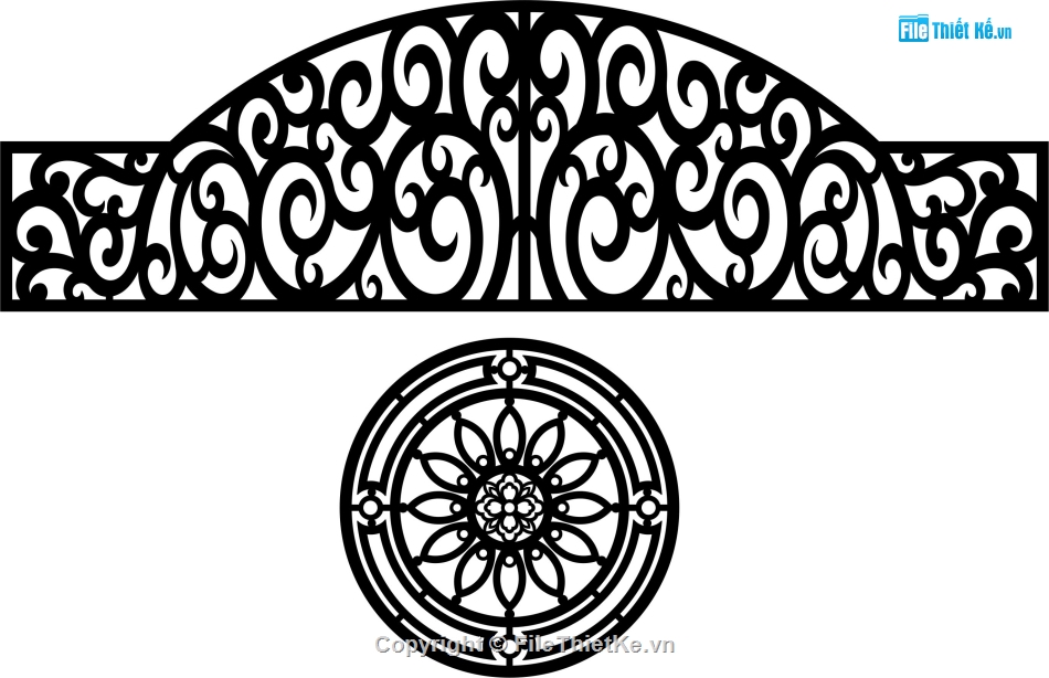 Hoa văn tròn,vòm cổng,vòm cổng dxf,hoa văn tròn dxf