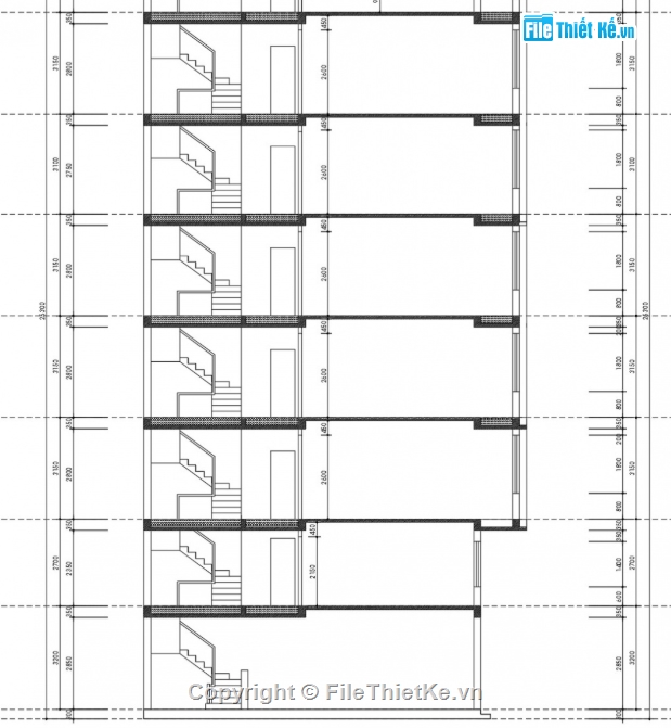 7 tầng,nhà phố 7 tầng,file cad nhà phố 7 tầng