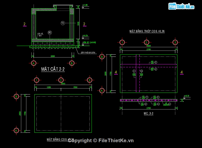 Bể lọc nước,bể nước,kết cấu bể nước,bể nước file cad