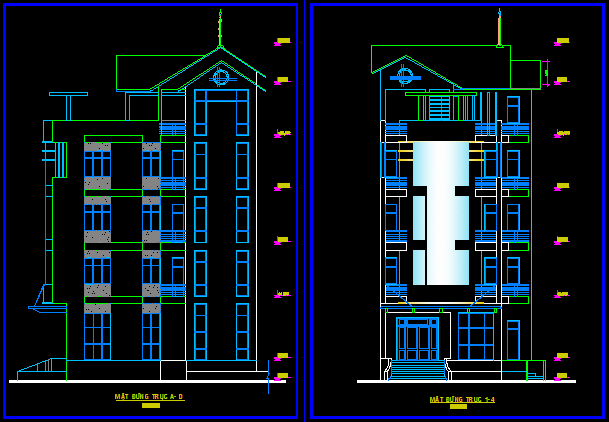 Khách sạn mini,Khách sạn đẹp,autocad,nhà 4 tầng thiết kế đẹp,đầy đủ,hồ sơ thiết kế