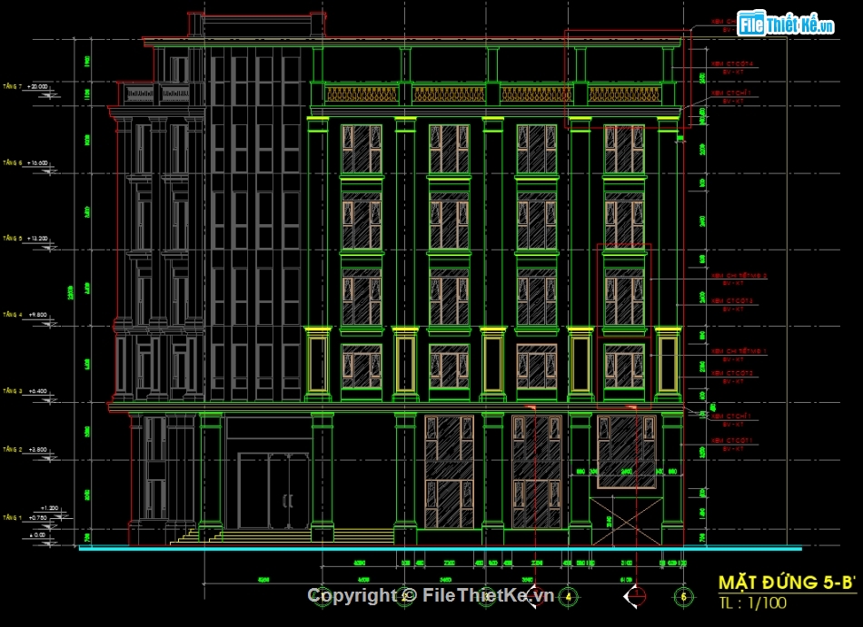 Khách sạn mini,khách sạn,khách sạn 6 tầng,cad khách sạn 6 tầng,khách sạn 6 tầng cad
