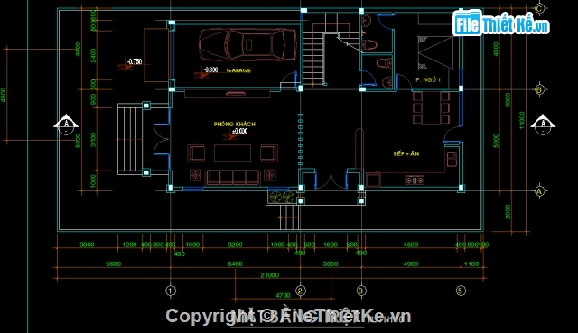 Biệt thự,Bản vẽ Biệt thự 3 tầng,Bản vẽ Biệt thự,Biệt thự 3 tầng 4.5x21m