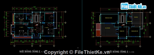 Biệt thự,Bản vẽ Biệt thự 3 tầng,Bản vẽ Biệt thự,Biệt thự 3 tầng 4.5x21m