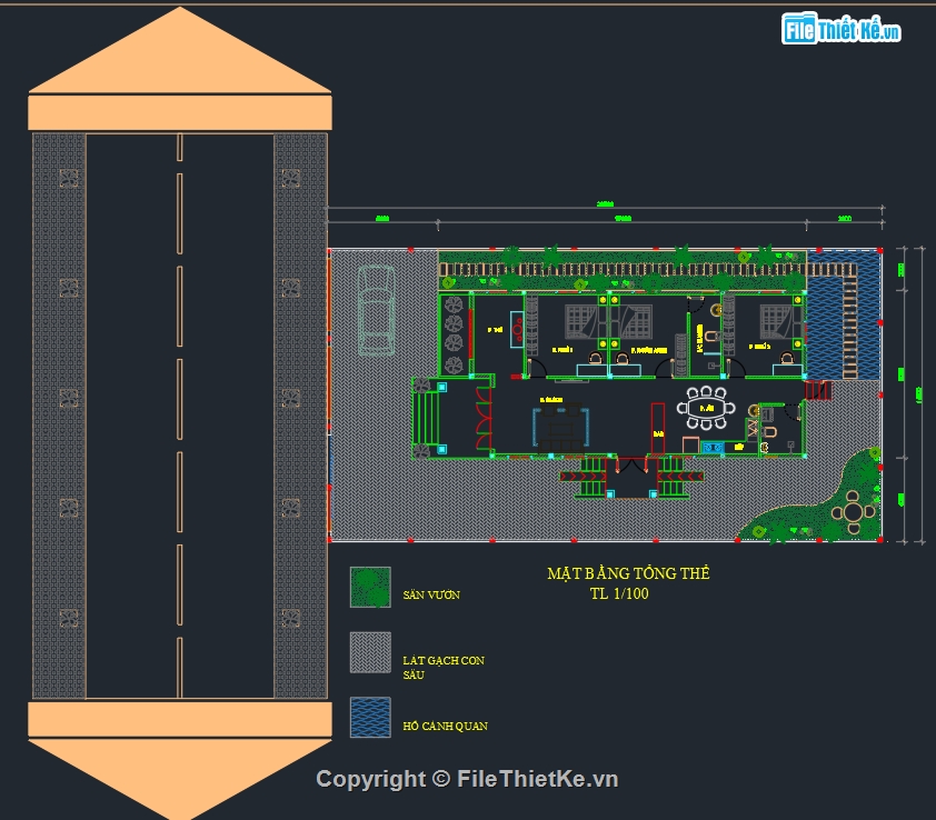 biệt thự hiện đại,biệt thự nhà vườn,kiến trúc biệt thự 1  tầng,file cad biệt thự 1 tầng