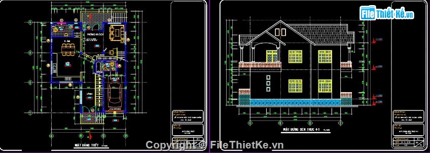 File cad biệt thự 2 tầng,autocad biệt thự 2 tầng,biệt thự 2 tầng,biệt thự 2 tầng rưỡi