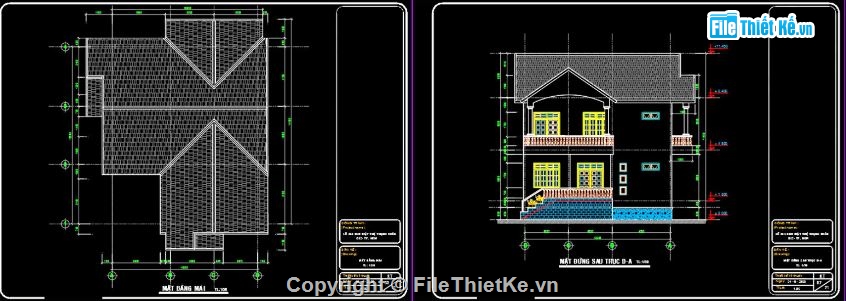 File cad biệt thự 2 tầng,autocad biệt thự 2 tầng,biệt thự 2 tầng,biệt thự 2 tầng rưỡi