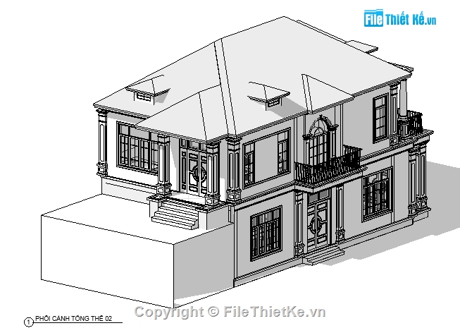 biệt thự 2 tầng,revit biệt thự,revit 2 tầng 8.2x14.4m,kiến trúc bệt thự,thiết kế nhà dân,Kiến trúc biệt thự 2 tầng 8.2x14.4m