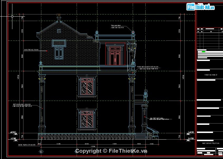 file cad biệt thự 2 tầng,biệt thự 2 tầng,thiết kế biệt thự 2 tầng,kiến trúc biệt thự 2 tầng