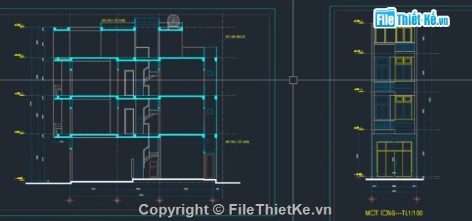 nhà phố 3 tầng 1 tum,nhà phố 3 tầng,bản vẽ nhà phố 3 tầng,nhà phố 3 tầng file cad