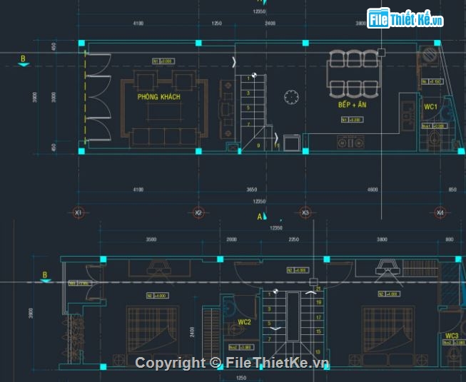 nhà phố 3 tầng 1 tum,nhà phố 3 tầng,bản vẽ nhà phố 3 tầng,nhà phố 3 tầng file cad