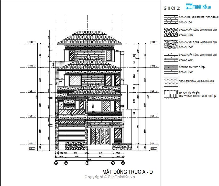 Nhà phố 3 tầng 1 tum,file thiết kế nhà phố,nhà phố 4 tầng,bản vẽ nhà phố 4 tầng,file cad nhà phố 4 tầng